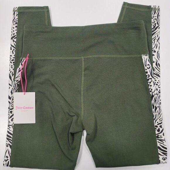 Juicy Couture Women's Green Zebra Leggings Sz MD - Picture 4 of 9